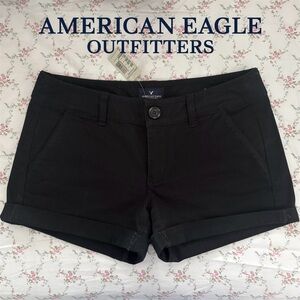 NWT Vintage Y2k American Eagle black low rise mini shorts